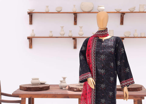 Everyday Prints by HZ Textiles | Printed Lawn 3 Piece Unstitched Suit D-1