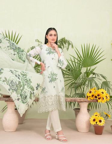 Erva Embroidered Lawn Digital Print By Tawakkal D-06