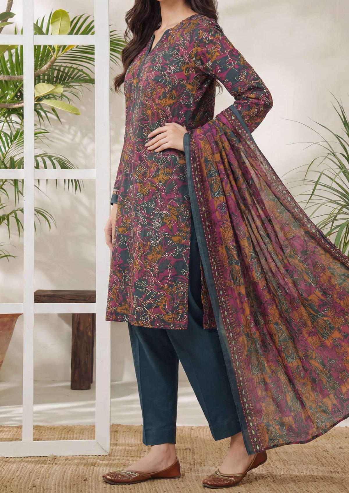 Daman Exclusive | Printed Lawn 3 Piece Unstitched Suit D-1