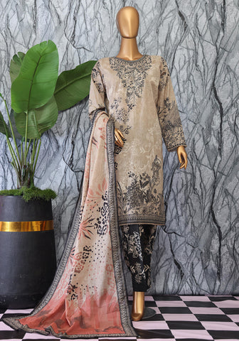 Elegant Embroidered Unstitched Collection Vol-02 By Hz D-06