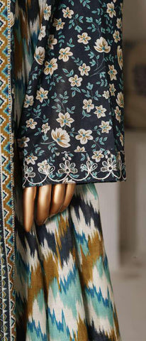 Bin Saeed Printed Stitch Lawn 2026 | 3 Piece Stitched Suit D-1