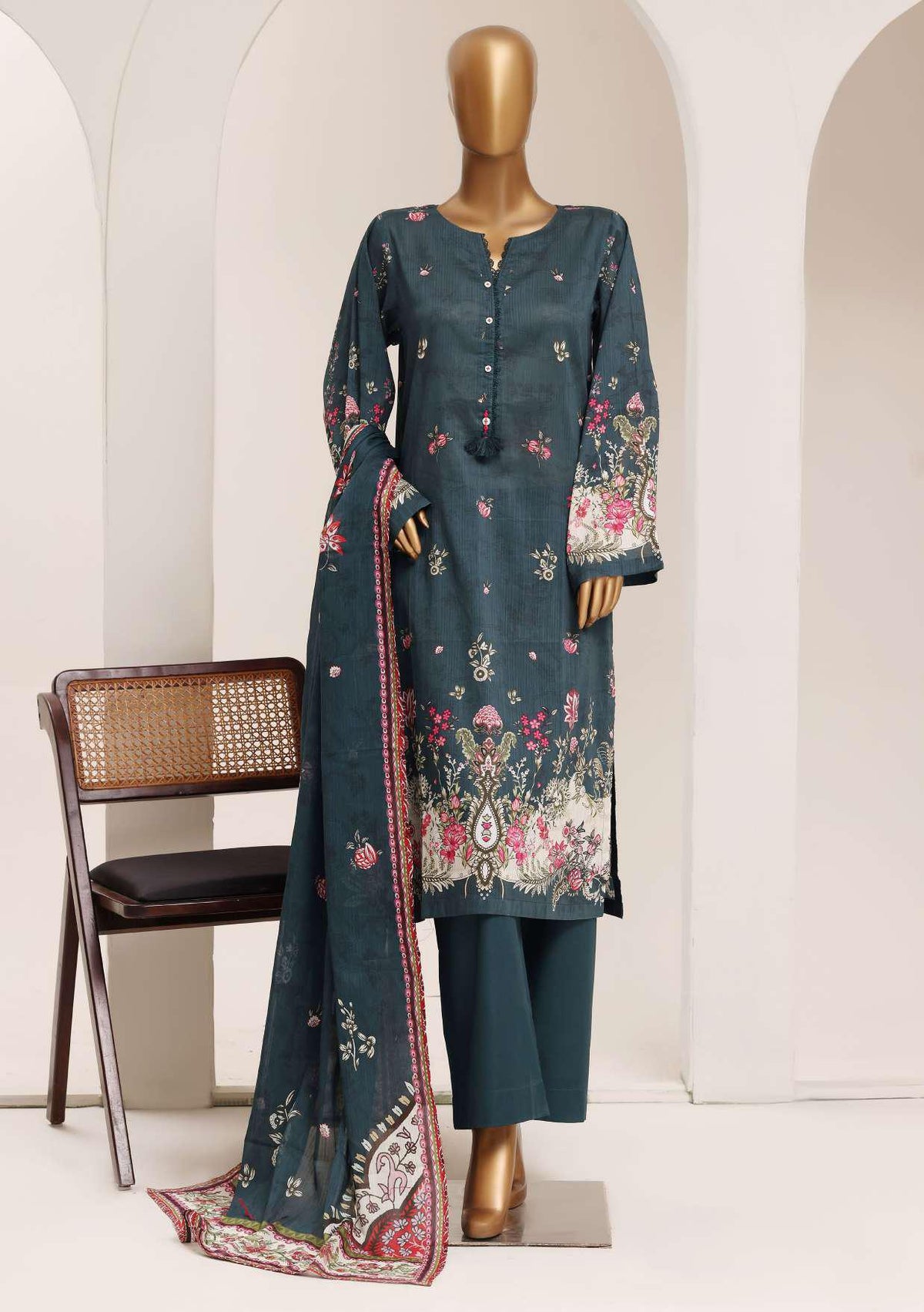 Sadabahar – Printed Lawn | 3 Piece Stitched Suit D-3