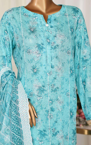 Dhagakari by HZ Textiles | Embroidered 3 Piece Unstitched Lawn Suit D-2