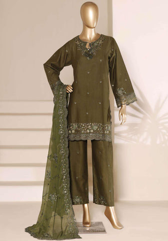 Sadabahar Luxury | Embroidered 3 Piece Stitched Slub Lawn Suit D-3