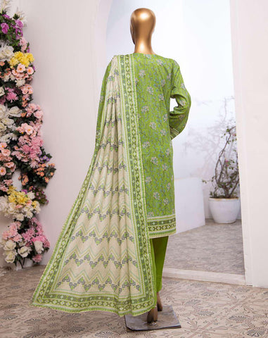 Mehek by HZ textile Emb Lawn Unstitched 3 Piece D-03 Green - Summer Collection