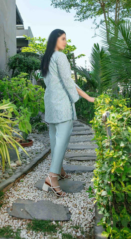 KIRAZ Un-Stitched Schiffli Jaal Emb Slub Lawn D-2029
