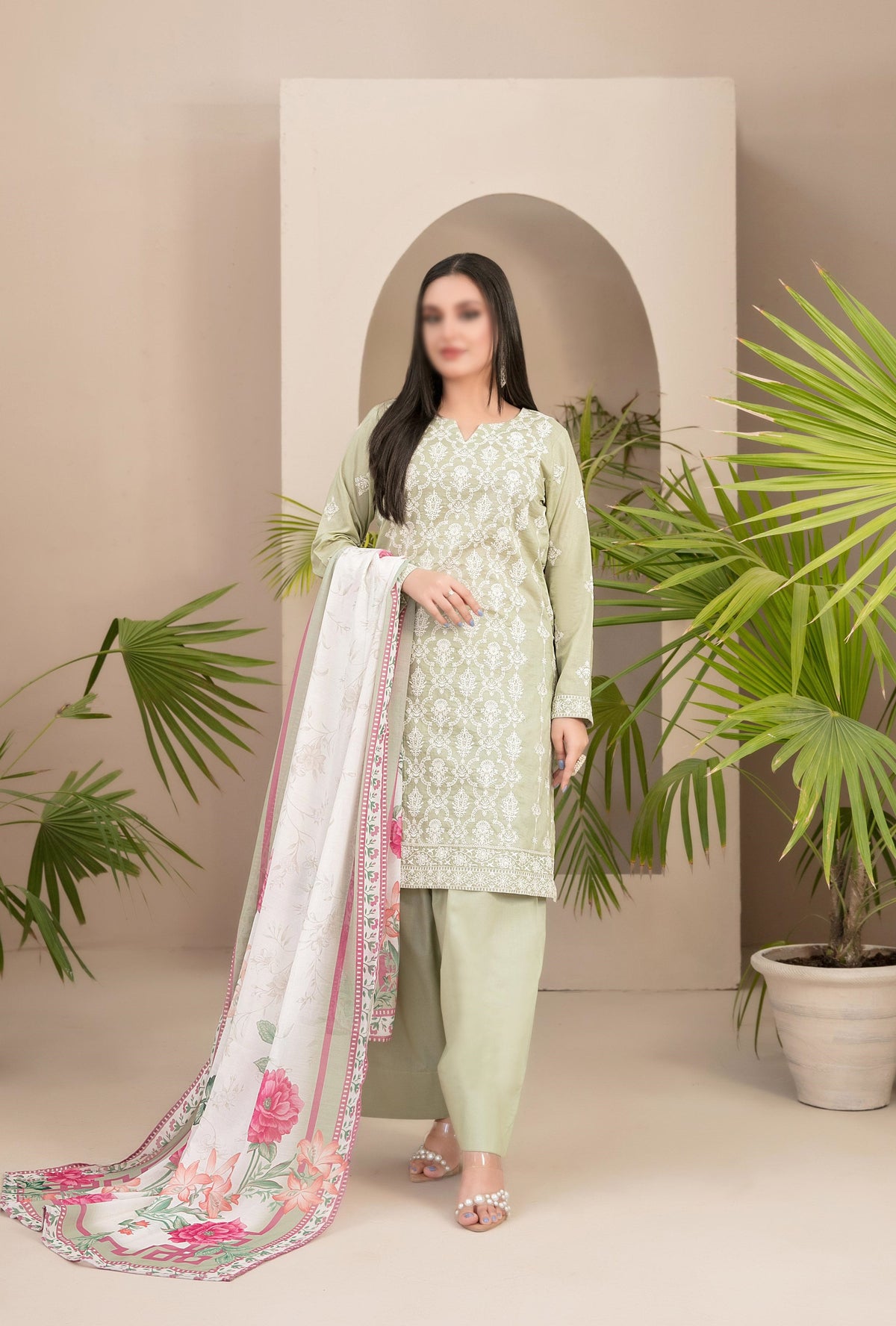 Farwa Embroidered Lawn By Tawakkal D-01