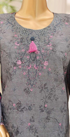 Mehak by HZ Textiles | Embroidered 3 Piece Unstitched Slub Lawn Suit D-1