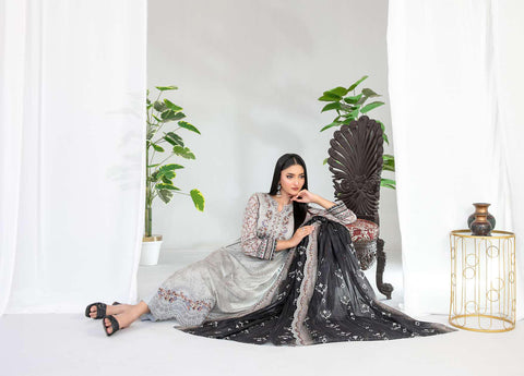 Teyana by Tawakkal Fabrics | Embroidered Digital Printed Lawn 3 Piece Unstitched Suit D-3