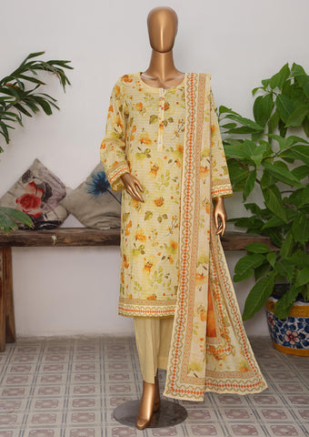 HZ Vital Prints Slub Lawn Dupatta  D-06