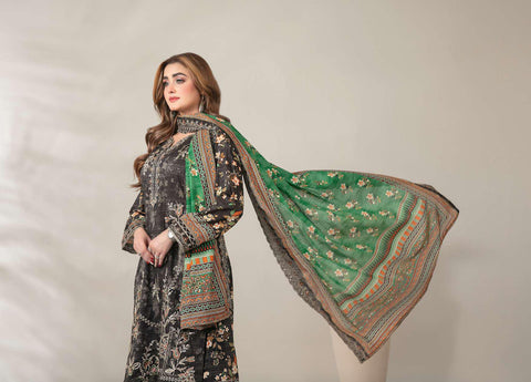 Mamora by Tawakkal Fabrics | Embroidered Digital Printed Lawn 3 Piece Unstitched Suit D-1