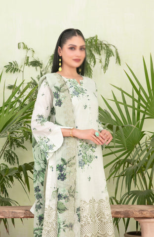Erva Embroidered Lawn Digital Print By Tawakkal D-06