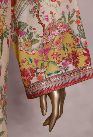 Sadabahar Printed Chamti Cotton | 3 Piece Stitched Kaftan Suit D-4