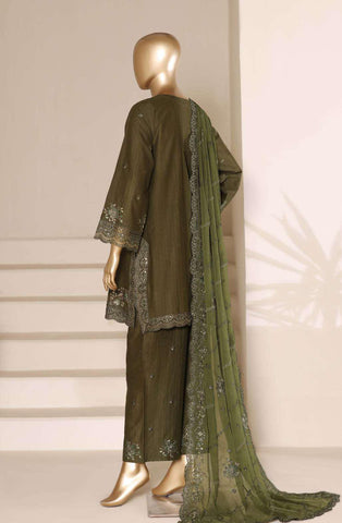Sadabahar Luxury | Embroidered 3 Piece Stitched Slub Lawn Suit D-3