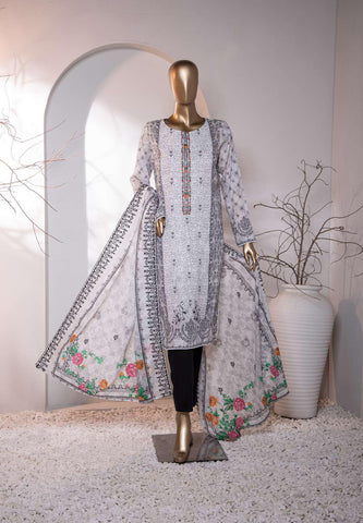 Premium Emb Cotton Lawn Shirt By HZ PEC-754