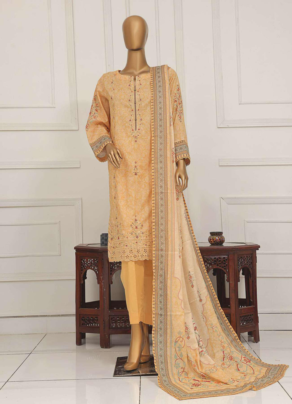 Asasa Vol1 Digital Embroidered Lawn 3Pcs Hz Tex D-02