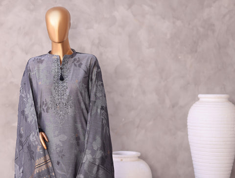 Valencia by HZ Textiles | Jacquard Embroidered 3 Piece Unstitched Suit D-1
