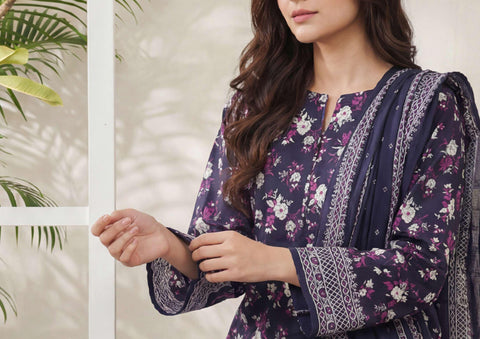 Daman Exclusive | Printed Lawn 3 Piece Unstitched Suit D-2