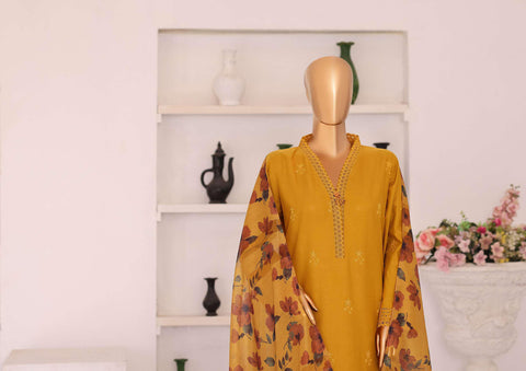 Floral Vibes by HZ Textiles | Embroidered 3 Piece Unstitched Lawn Suit D-1