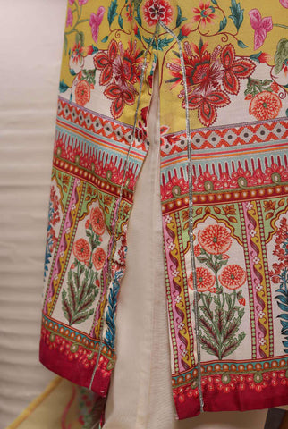 Sadabahar Printed Chamti Cotton | 3 Piece Stitched Kaftan Suit D-4