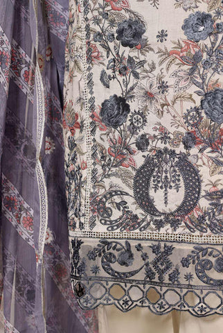 SIGNATURE by Sadabahar | Heavy Embroidered Lawn 3 Piece Stitched Suit D-3