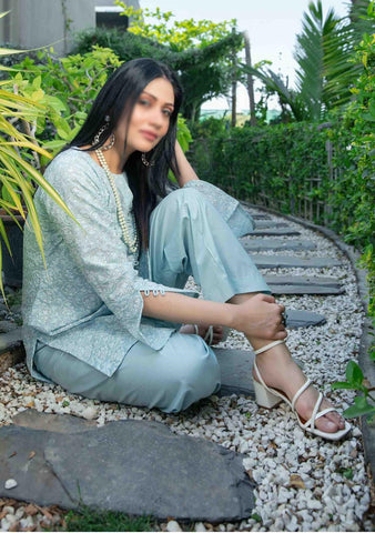 KIRAZ Un-Stitched Schiffli Jaal Emb Slub Lawn D-2029