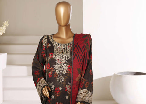 Luxury Lawn Signature  Heavy Embroidered 3 Piece Stitched Suit By Sadabahar D-5