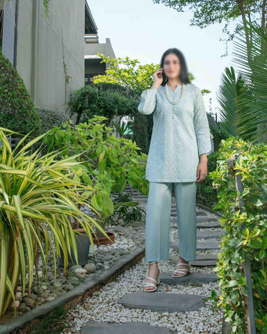 KIRAZ Un-Stitched Schiffli Jaal Emb Slub Lawn D-2029