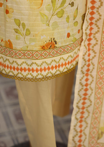 HZ Vital Prints Slub Lawn Dupatta  D-06