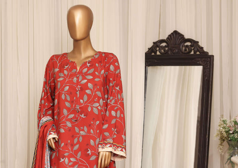 Sadabahar Printed Linen Stitched 3 Piece Suit D-3