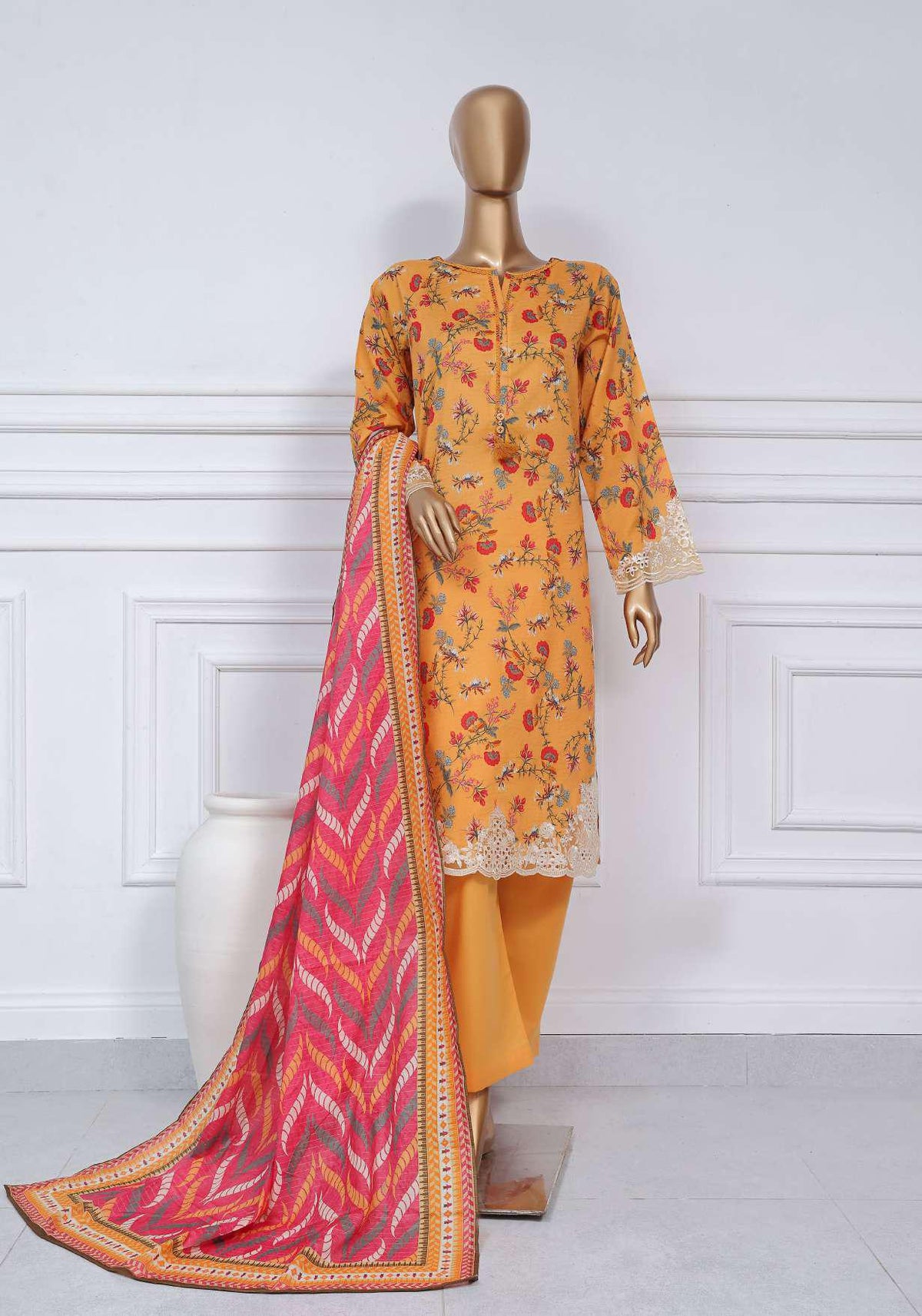 Luxury Cutwork Lawn 3 pcs Ready To Wear Coll-25 Vol-1  D-03