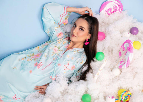 CLOUDS 2 Piece Stitched Printed Crepe Suit D-6