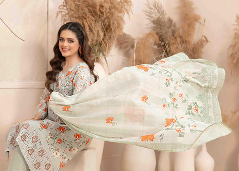 Meheroon Embroidered Lawn Digital Print D-01