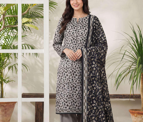 VS Jhalak Printed Slub Linen Unstitched 3 Piece Suit D-1