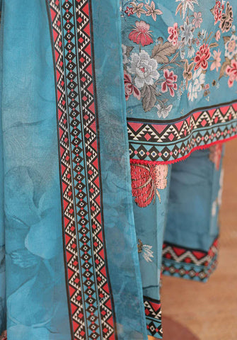 Elegant by HZ Textiles | Embroidered 3 Piece Unstitched Lawn Suit D-1