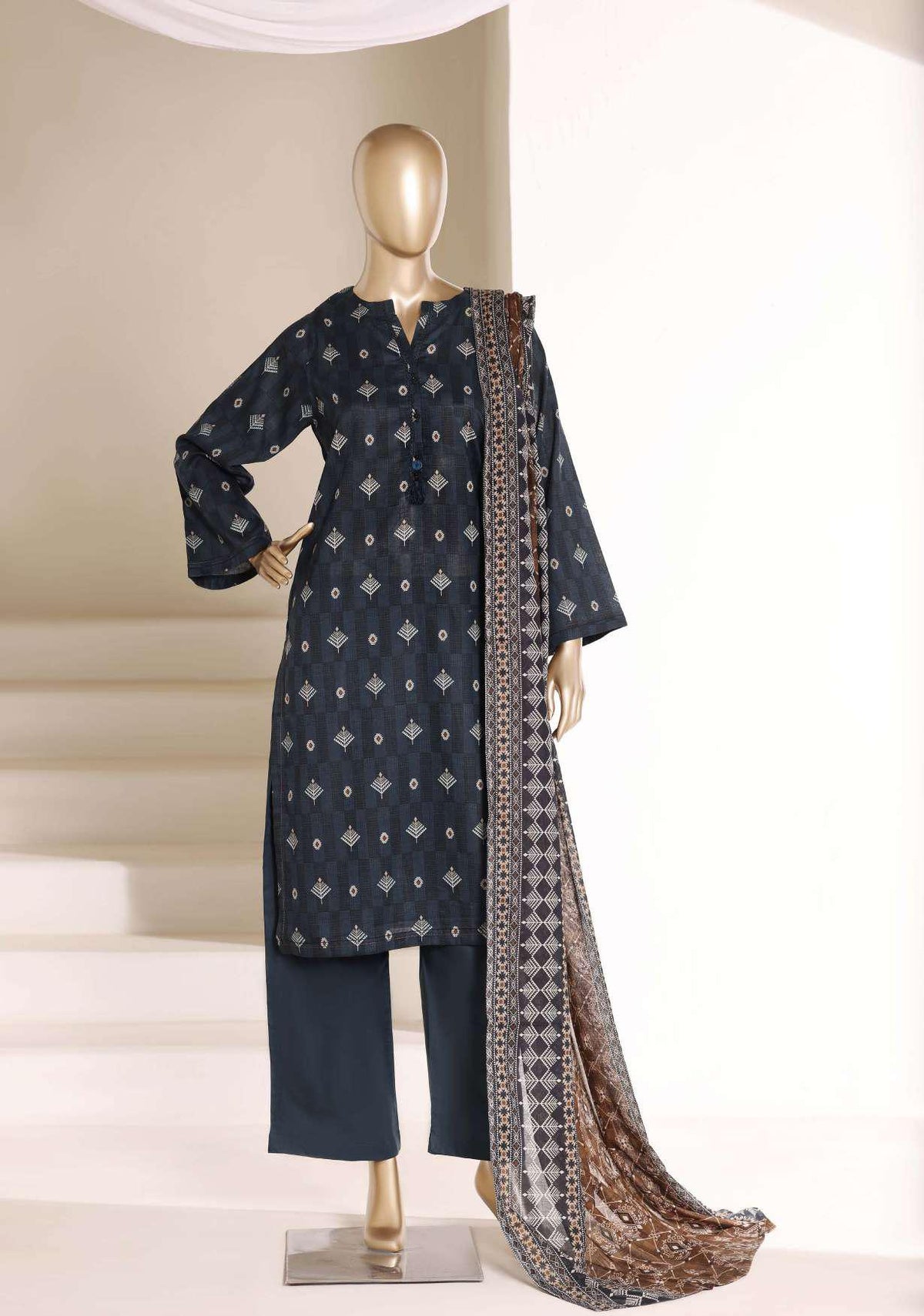 SADABAHAR Luxury Printed Lawn | 3 Piece Stitched Suit D-3
