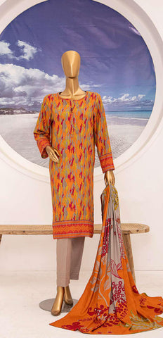 Linen Wintry Shawl Printed Collection Vol-2  D 03