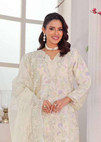 MUSHKIK | 4 Piece Semi-Stitched Embroidered Organza Collection D-4