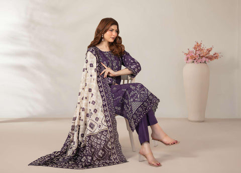 Mamora by Tawakkal Fabrics | Embroidered Digital Printed Lawn 3 Piece Unstitched Suit D-8