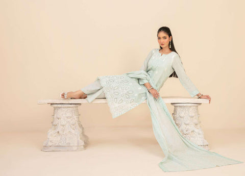 Marin by Tawakkal Fabrics | Embroidered Printed Lawn 3 Piece Unstitched Suit D-3