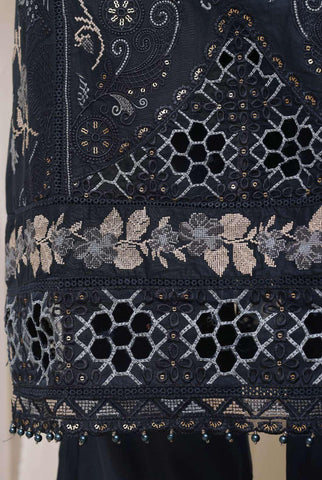 Sadabahar Luxury Embroidered Cotton Stitched 3 Piece Suit D-1