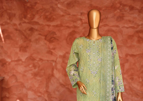 Elegant by HZ Textiles | Embroidered 3 Piece Unstitched Lawn Suit D-3