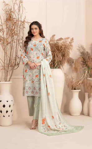 Meheroon Embroidered Lawn Digital Print D-01
