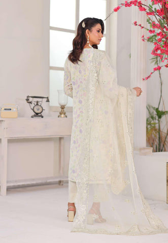 MUSHKIK | 4 Piece Semi-Stitched Embroidered Organza Collection D-4