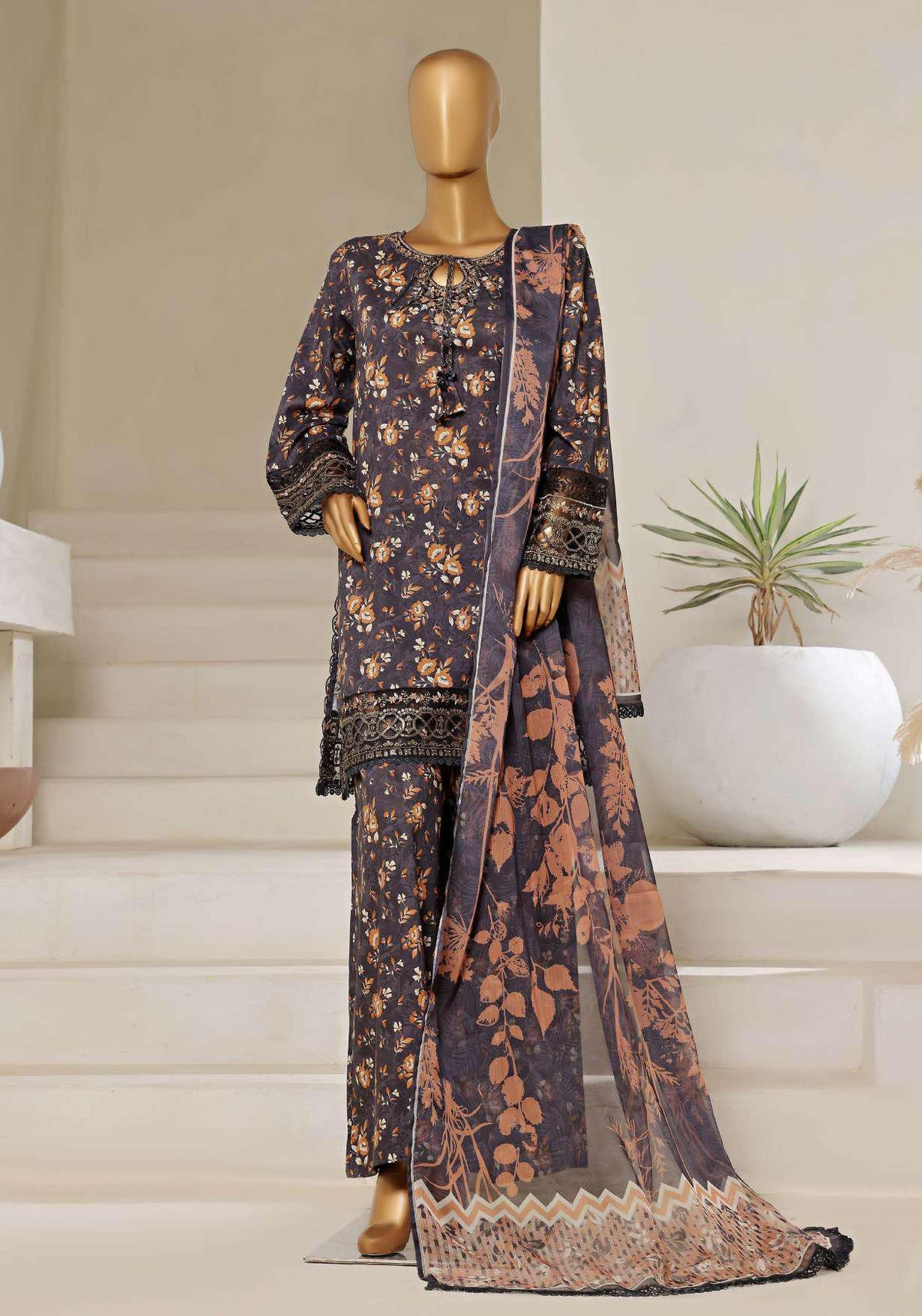 Malika Festive Collection Vol 4 Stitched 3 Piece Sadabahar -04