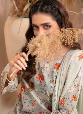 Meheroon Embroidered Lawn Digital Print D-01
