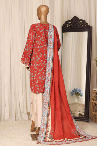 Sadabahar Printed Linen Stitched 3 Piece Suit D-3