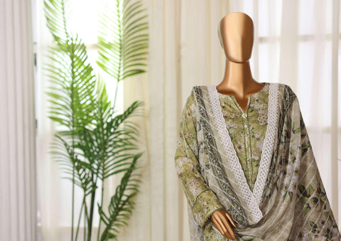 Dhagakari by HZ Textiles | Embroidered 3 Piece Unstitched Lawn Suit D-3