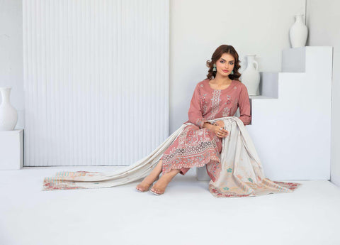Abdar by Tawakkal | Embroidered Lawn 3 Piece Unstitched Suit D-9