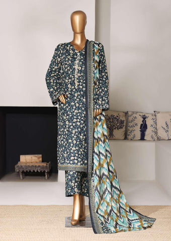 Bin Saeed Printed Stitch Lawn 2026 | 3 Piece Stitched Suit D-1